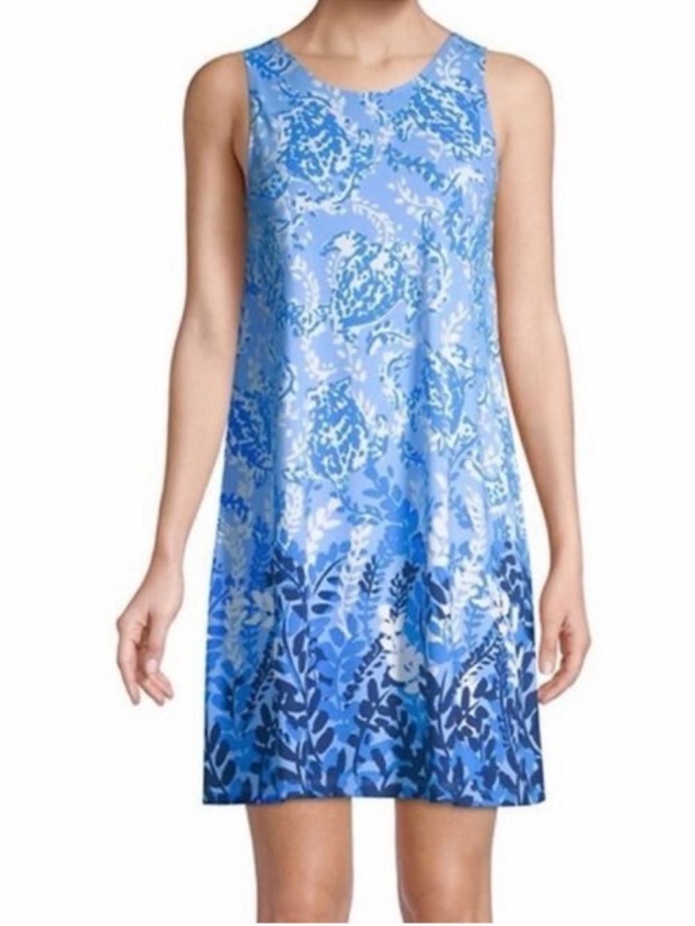LILLY PULITZER Kristen Swing Dress BLUE PERI "TURTLEY AWESOME" Size Large - Picture 2 of 7